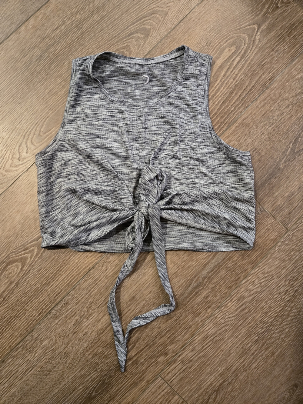 ZYIA Gray Tie-Front Crop Tank